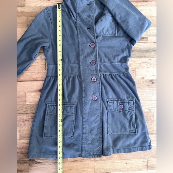 Prana Breathe Sylvia Jacket Gray with Purple Buttons Women's Size Large - Picture 12 of 12